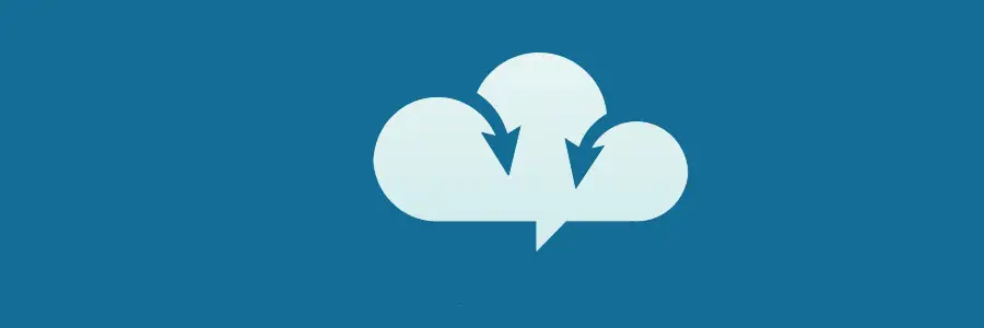 Cloud icon with arrows representing data transfer and security in cloud computing, relevant to safeguarding business data in the cloud.